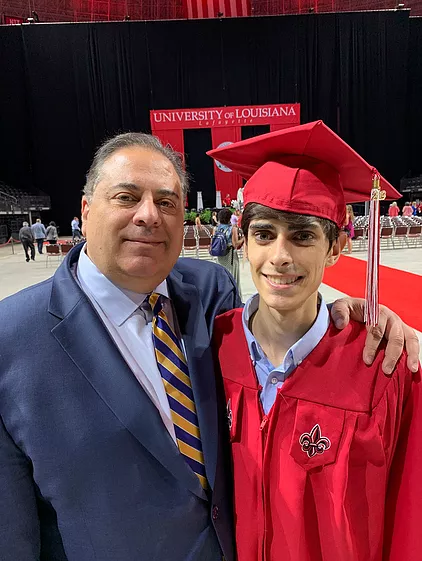 Ray and Christopher Reggie for Graduation in Lafayette